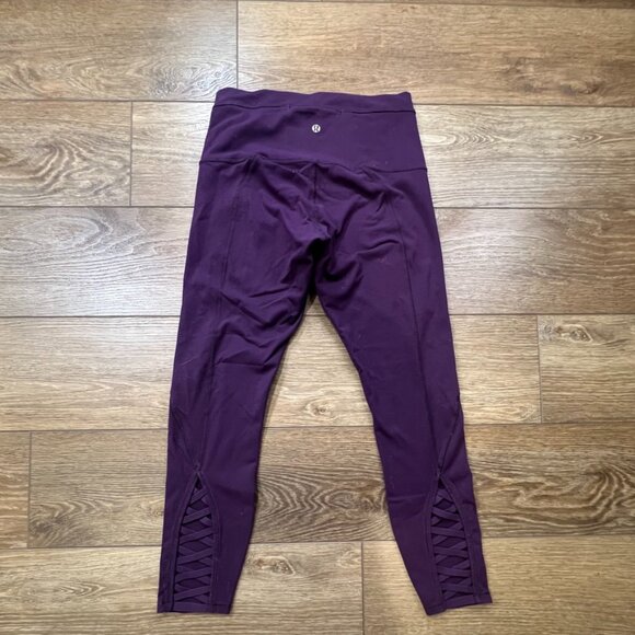 Lululemon Pure Practice Leggings Deep Zinfandel, Size 8, High Waist, Stretch - Picture 7 of 14
